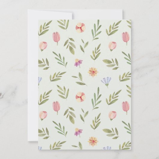 ベビーの開花園芸用具ベビーシャワーby Mail 招待状 (裏面)