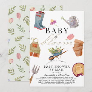 ベビーの開花園芸用具ベビーシャワーby Mail 招待状