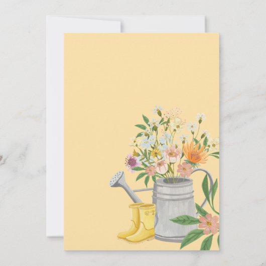 ベビーの開花夏のフローラガーデンビンゴゲームカード 招待状 (裏面)