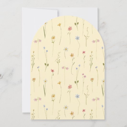 ベビーの開花夏の黄色の野生の花の赤ちゃんシャワー 招待状 (裏面)