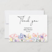 ベビーの開花感謝していあなた赤ちゃんシャワー サンキューカード (正面)