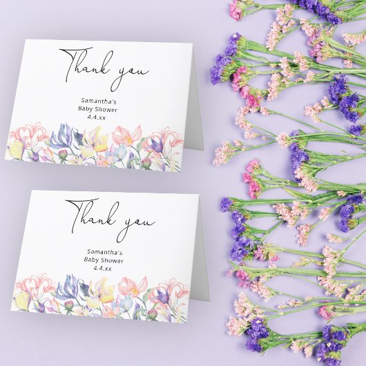 ベビーの開花感謝していあなた赤ちゃんシャワー サンキューカード