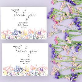 ベビーの開花感謝していあなた赤ちゃんシャワー サンキューカード