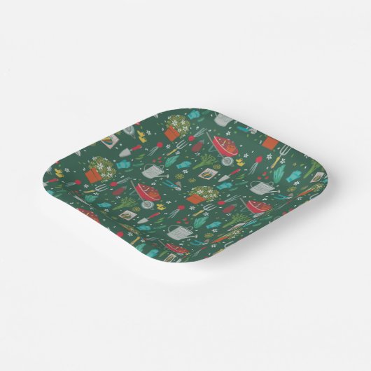 ベビーの開花成長家族の緑の赤ちゃんシャワー ペーパープレート (傾斜あり)