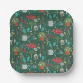 ベビーの開花成長家族の緑の赤ちゃんシャワー ペーパープレート (正面)