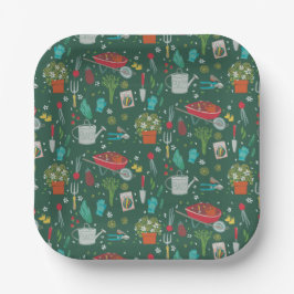 ベビーの開花成長家族の緑の赤ちゃんシャワー ペーパープレート