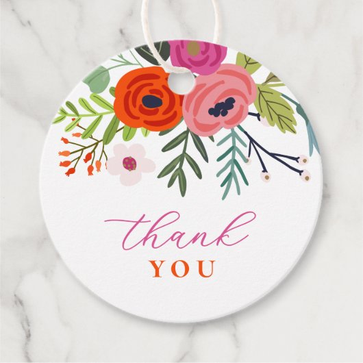 ベビーの開花明るいフローラベビーシャワー フェイバータグ (正面)