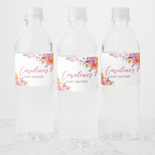 ベビーの開花明るいフローラベビーシャワー ペットボトルラベル (ボトル)