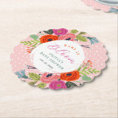 ベビーの開花明るいフローラベビーシャワー ペーパーコースター (アングル)