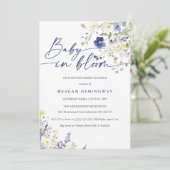 ベビーの開花春バイオレットワイルドフラワーベビーシャワー 招待状 (スタンド正面)