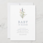 ベビーの開花春ワイルドフラワーフローラベビーシャワー 招待状 (正面)
