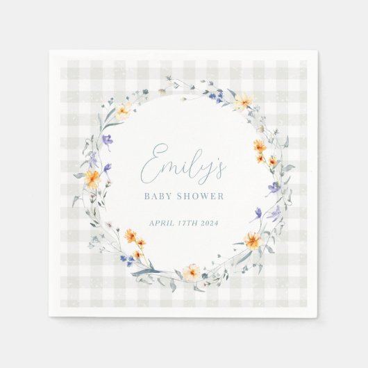 ベビーの開花春夏のフローラベビーシャワー スタンダードカクテルナプキン (正面)