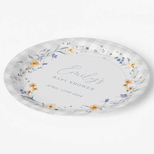 ベビーの開花春夏のフローラベビーシャワー ペーパープレート (アングル)