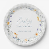 ベビーの開花春夏のフローラベビーシャワー ペーパープレート (正面)