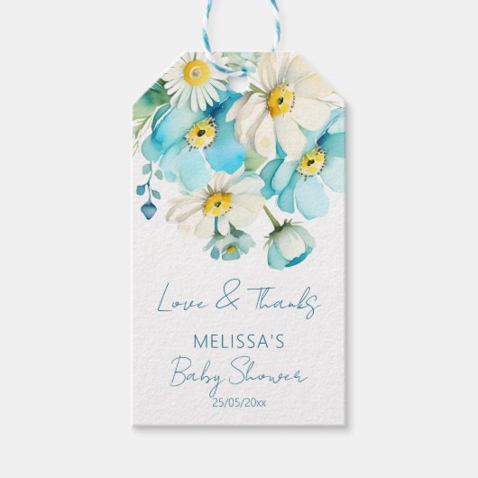 ベビーの開花春夏の赤ちゃんシャワーの好意 ギフトタグ (正面)