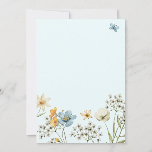 ベビーの開花春野生の花の赤ちゃんシャワー 招待状 (裏面)