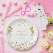 ベビーの開花春黄色の野生の花の赤ちゃんシャワー ペーパープレート (パーティー)