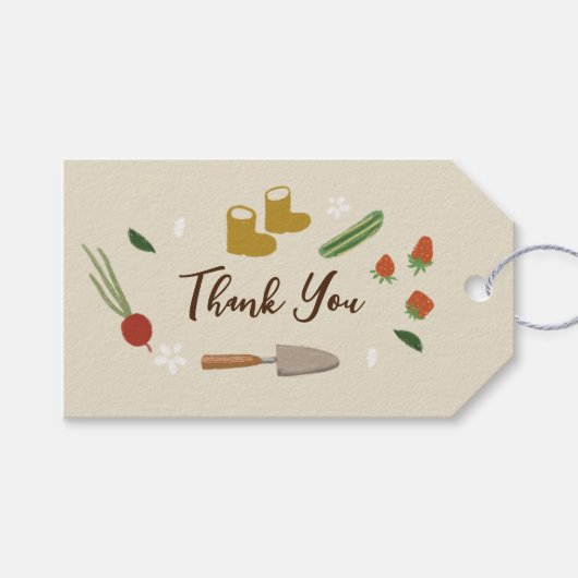 ベビーの開花栽培ガーデンファミリーベイビーシャワー ギフトタグ (正面(横))