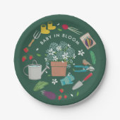 ベビーの開花栽培ガーデンファミリーベイビーシャワー ペーパープレート (正面)