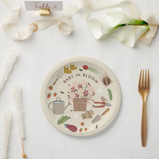 ベビーの開花栽培ガーデンファミリーベイビーシャワー ペーパープレート (ウェディング)