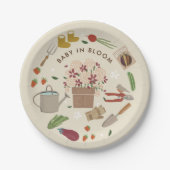 ベビーの開花栽培ガーデンファミリーベイビーシャワー ペーパープレート (正面)