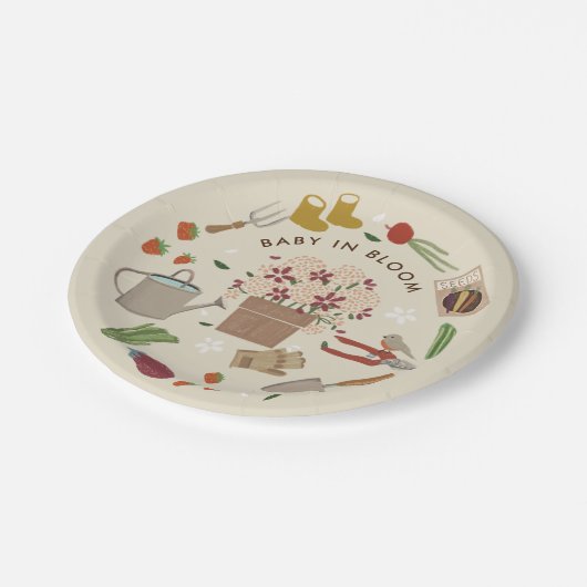 ベビーの開花栽培ガーデンファミリーベイビーシャワー ペーパープレート (アングル)