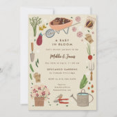 ベビーの開花栽培ガーデンファミリーベイビーシャワー 招待状 (正面)