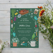 ベビーの開花栽培ガーデンファミリーベイビーシャワー 招待状