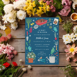 ベビーの開花栽培ガーデンファミリーベイビーシャワー 招待状