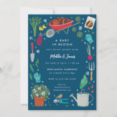 ベビーの開花栽培ガーデンファミリーベイビーシャワー 招待状 (正面)