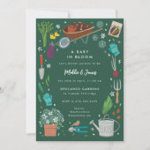 ベビーの開花栽培ガーデンファミリーベイビーシャワー 招待状 (正面)