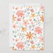 ベビーの開花水の色の花ガールベビーシャワー 招待状 (裏面)