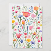 ベビーの開花水の色の花ベビーシャワー 招待状 (裏面)