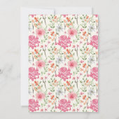 ベビーの開花水の色の花模様ベビーシャワー サンキューカード (裏面)