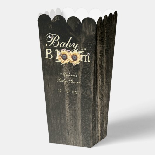 ベビーの開花水の色ひまわり赤ちゃんシャワー フェイバーボックス (正面)