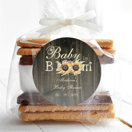 ベビーの開花水の色ひまわり赤ちゃんシャワー ラウンドシール