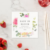 ベビーの開花水の色フローラベビーシャワーホワイト スタンダードカクテルナプキン (インサイチュ)