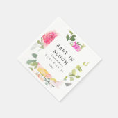 ベビーの開花水の色フローラベビーシャワーホワイト スタンダードカクテルナプキン (角)
