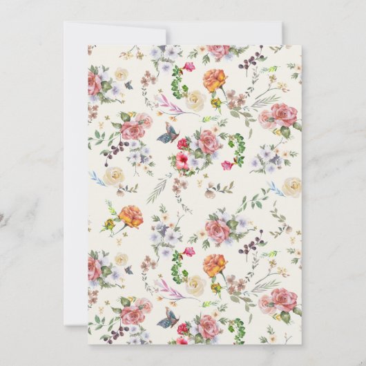 ベビーの開花水の色ベビーシャワー 招待状 (裏面)