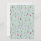 ベビーの開花水の色ワイルドフラワーベビーシャワー 招待状 (裏面)