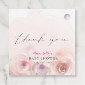 ベビーの開花水カラーバラベビーシャワー フェイバータグ (裏面)