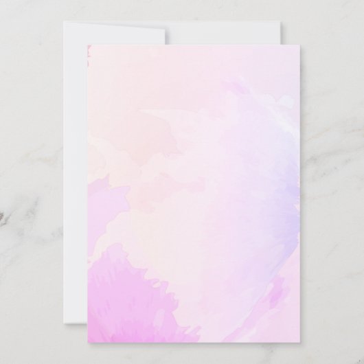 ベビーの開花水カラーバラベビーシャワー 招待状 (裏面)