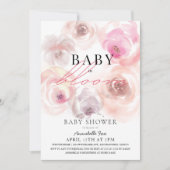 ベビーの開花水カラーバラベビーシャワー 招待状 (正面)