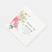 ベビーの開花水カラーフローラベビーシャワー スタンダードランチョンナプキン (角)