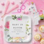 ベビーの開花水カラーフローラベビーシャワー ペーパープレート (パーティー)