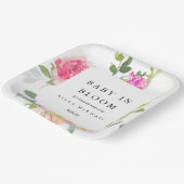 ベビーの開花水カラーフローラベビーシャワー ペーパープレート (傾斜あり)