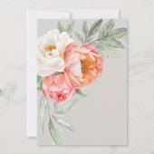 ベビーの開花水カラーフローラベビーシャワー 招待状 (裏面)