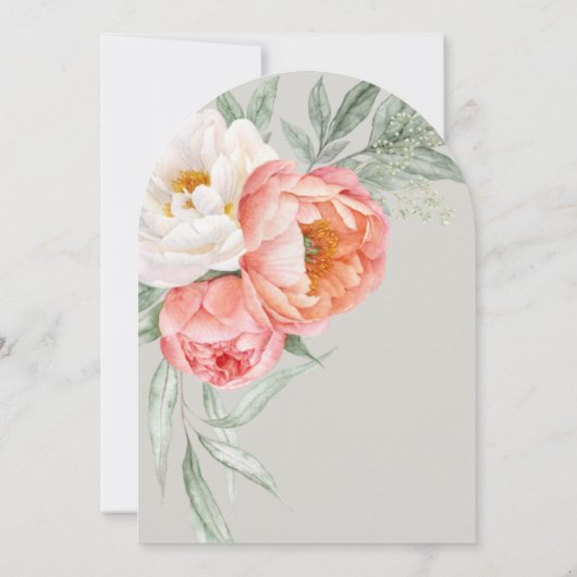 ベビーの開花水カラーフローラベビーシャワー 招待状 (裏面)