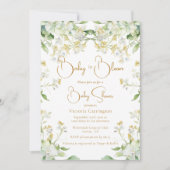 ベビーの開花水カラーフローラベビーシャワー 招待状 (正面)