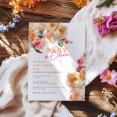 ベビーの開花水カラーフローラベビーシャワー 招待状